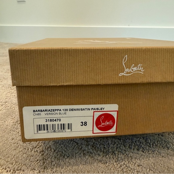 Christian Louboutin Demim Wedge Espadrille with Floral Accent Sz 8 Excellent - Picture 9 of 9